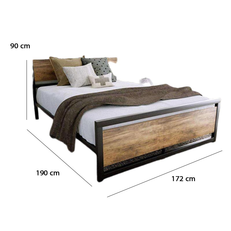سرير معدني بتصميم بسيط