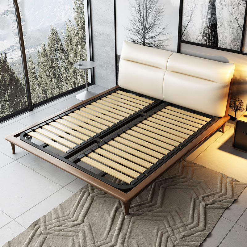 متوفر الان سرير نوم تصميم من الجلد والخشب اونلاين | بيوت