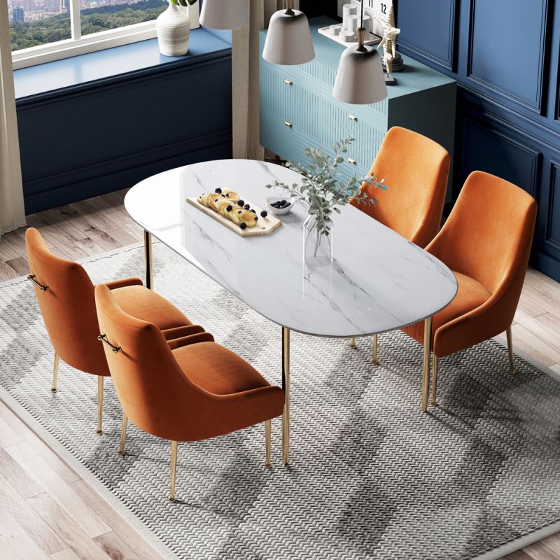تصفح الان كرسي طاولة طعام مودرن باللون البرتقالي | بيوت