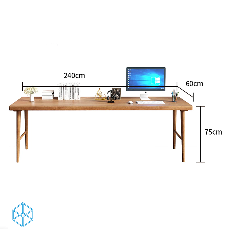 مكتب كمبيوتر مع خزانة صغيرة من الخشب